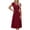 Wine, variant on SELONE Midi Summer Dresses for Women Belt Hawaiian Dresses Ruched Short Sleeve A-Line Dresses Crew Neck Clothes Black M