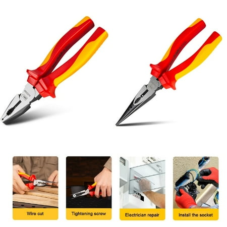 

6in/8in Deli Electrical Cable Cutters Wire Cutting Pliers Electrician Hand Tool Insulated Labor-saving Wire Cutters