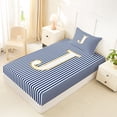 thumbnail image 4 of Erosebridal Fashion Letter J Twin Sheet Sets for Kid, Blue Cartoon Line Bedding, 3-Piece, 4 of 5