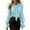 Blue, variant on Layered Ruffle Front Tie Collared Blouse Puff Shoulder Flare Cuff Long Sleeve Elegant Office Top for Women Spring Fall Daily Wear S-3XL