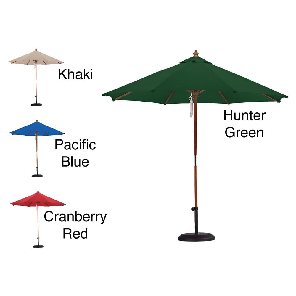 Escada Designs Pacific Blue 13 Foot Wood Patio Market Umbrella