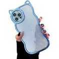 thumbnail image 7 of Compatible with iPhone 14 Pro Max Cute Women Case Soft Plating Cover, Glitter Paperboard Luxury Bling Girly Case for iPhone 14 Pro Max, Funny Case with Cat Ear Shape and Wave Bumper, 7 of 7