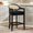 82#Black,Wood+Fabric+Rattan, variant on Lucia 25.5" Backless Upholstered Counter Stool with Resin Rattan Frame,Ivory White Boucle,White Wood Fabric Rattan Furniture Dining Seating for Dining