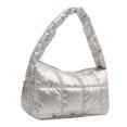 thumbnail image 3 of Bolso acolchado a la moda para mujer, bolso Hobo acolchado de PU de gran capacidad con entramado de diamantes, bolso con asa de calidad suave de Color sólido, 3 of 9