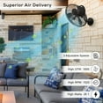 thumbnail image 5 of Matthews Fan Company LL-TB Laura 16" Textured Bronze Wall Mount Fan with 3 Blades, Handheld Remote Included, Indoor/Outdoor Damp Rated, 5 of 6