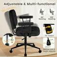 thumbnail image 4 of Falvinoryn Modern Home Office Desk Chair, Ergonomic Computer Task Chair with Padded Armrests, 360° Swivel Adjustable Height Rolling Chair, Rocking Function.Black, 4 of 7