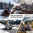thumbnail image 3 of Printed Packable Camping Blanket 79 x 55 in, Waterproof Feature Wearable Travel Throw with Ripstop Carry Bag, Gray, 3 of 8