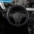 thumbnail image 4 of Road Comforts Steering Wheel Cover,Piping LeatherSteering Wheel Cover,Anti-Slip,Universal Fit,Blue, 4 of 8