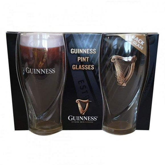 Guinness 827025 20 oz Harp Gravity Pint Glass - Pack of 2