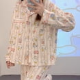 thumbnail image 4 of Pijamas Sanrio Kawaii Cinnamoroll Anime Lindo Dibujos Animados Pantalones de Manga Larga Hogar Verano Niña Ropa de Corazón Traje Regalo de Cumpleaños, 4 of 5