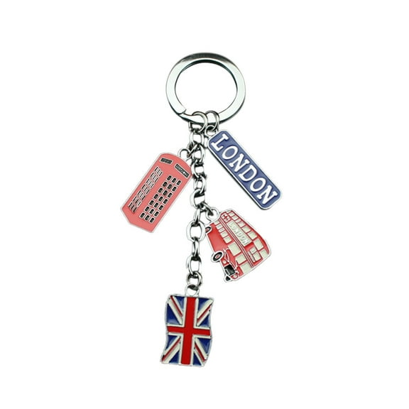 icolorfuled UK Flag Metal Keychain Souvenir Keychain Union Jack Keyring Car Keyring Bag Charms