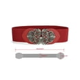 thumbnail image 3 of INSPIRE CHIC Elastic Wide Waist Belts for Women Metal Buckle Stretchy Belts Black & Red, 3 of 7