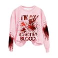 thumbnail image 1 of Rbaofujie Chandails d'Automne Mode Halloween Femmes Décontracté Manches Longues Col Rond Imprimé Chandail en Molleton Hauts Blouse Rose Mode Femmes Chandails à Capuchon & Chandails en Molleton, 1 of 3