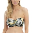 thumbnail image 2 of Fantasie Bamboo Grove Padded Twist Bandeau Underwire Bikini Top (501609),36E,Jet, 2 of 6
