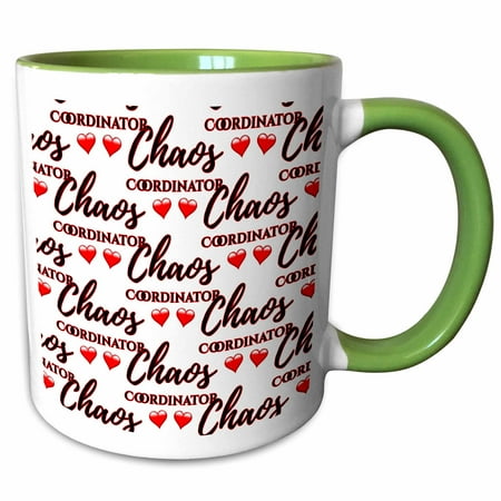 3drose, a Funny Chaos Coordinator Gift for the Busy Moms., 15oz Two-tone Green Mug