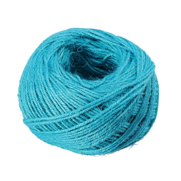 Cordón de cáñamo natural Cuerda de hilo de yute para manualidades, manualidades, embalaje de regalo, boda, cumpleaños, baby shower, decoración, adorno de jardinería (azul lago)