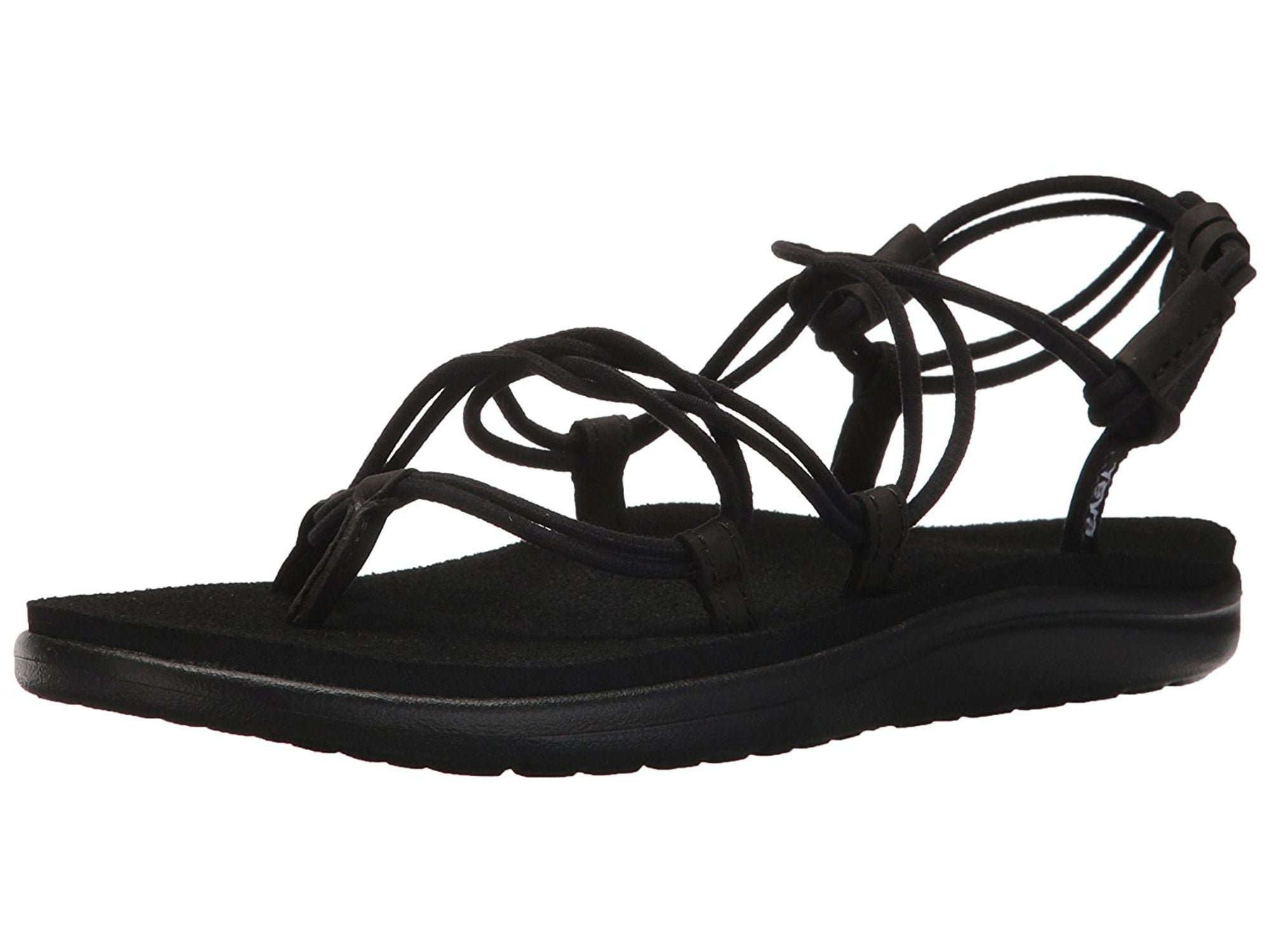 teva voya infinity lace up sandals in black