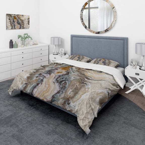Designart 'Onyx detail Composition' Mid-Century Modern Duvet Cover Set
