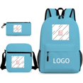 thumbnail image 1 of Three-piece Bag, Cartoon Peripheral Printed Backpack, Student Satchel Pencil Case, Can Be Customized-HAPDEN, 1 of 5