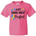 thumbnail image 3 of Inktastic Just Down RIght Perfect Down Syndrome Awareness Ribbon Youth T-Shirt, 3 of 5