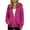 Hot Pink, variant on Women's Fashion Loose Fleece-lined Hooded Cardigan Sweatshirt Jacket Fluorescent Green XXL