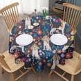 thumbnail image 3 of Beagle Dog Dog and Pioneer Flower Round Tablecloth 60"x60",Wrinkle Wipeable Table Cloth for Kitchen Dining Room Picnic Patio Party, 3 of 6