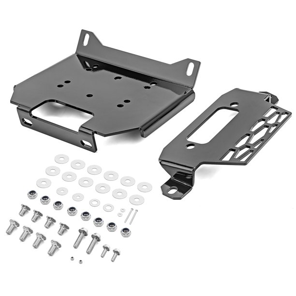 WEISEN Front Bumper Steel Winch Mount Plate Bracket Kit Fit Polaris