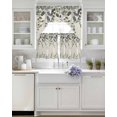 thumbnail image 3 of Green Eucalyptus Swag Curtains for Living Room/Bedroom Windows, Farmhouse Weeping Leaves on Linen Kitchen Curtains and Valances Set 36 Inch Length, Light Filtering Swags Valance Curtain Panels, 3 of 5