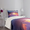 thumbnail image 4 of Ambesonne Landscape Quilted Bedspread Set 2 Pcs, Sunset Sky and Clouds, Twin Size, Blue Yellow Purple, 4 of 5