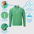 thumbnail image 2 of Tgw Men's Lightweight Performance Golf Pullover Green Xl, 2 of 6