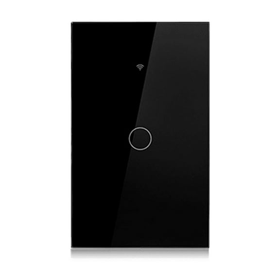 Tuya US Plug WiFi Smart Wall Switch 1 Gang No Neutral Wire Touch Sensor LED Light Switches Home Black