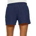 thumbnail image 6 of Women’s Shorts Linen 7 Inch Inseam Drawstring Elastic Waistband Wide Leg Compression Shorts Cargo Tall Beach Bermuda Shorts with Pockets Dark Blue XXL, 6 of 6
