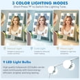 thumbnail image 2 of Makeup Mirror with Lights Modern Vanity Mirror x Lightedup Mirror with Color Dimmable Lighting & Mount Touch Sensor with Detachable X Spot Mirror Sleek Metal Frame \u W, 2 of 7