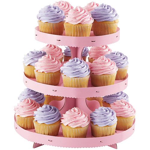 Wilton 3Tier Corrugated Cupcake Stand, Pink 15120884