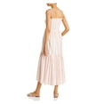 thumbnail image 2 of JOIE Womens White Cotton Smocked Striped Sleeveless Square Neck Maxi Ruffled Dress XL, 2 of 2