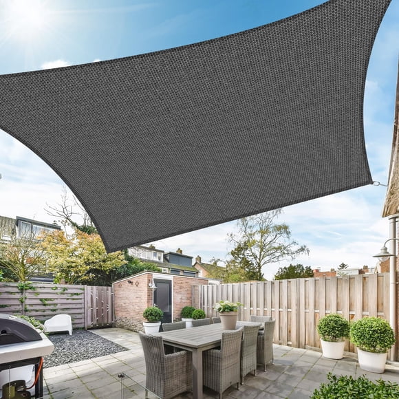 Duerer Sun Shade Sail Canopy 10' x 13' Rectangle, 95% UV Block, Permeable 185GSM Sail Shade Cover for Patio, Garden, Pergola, Backyard, Out