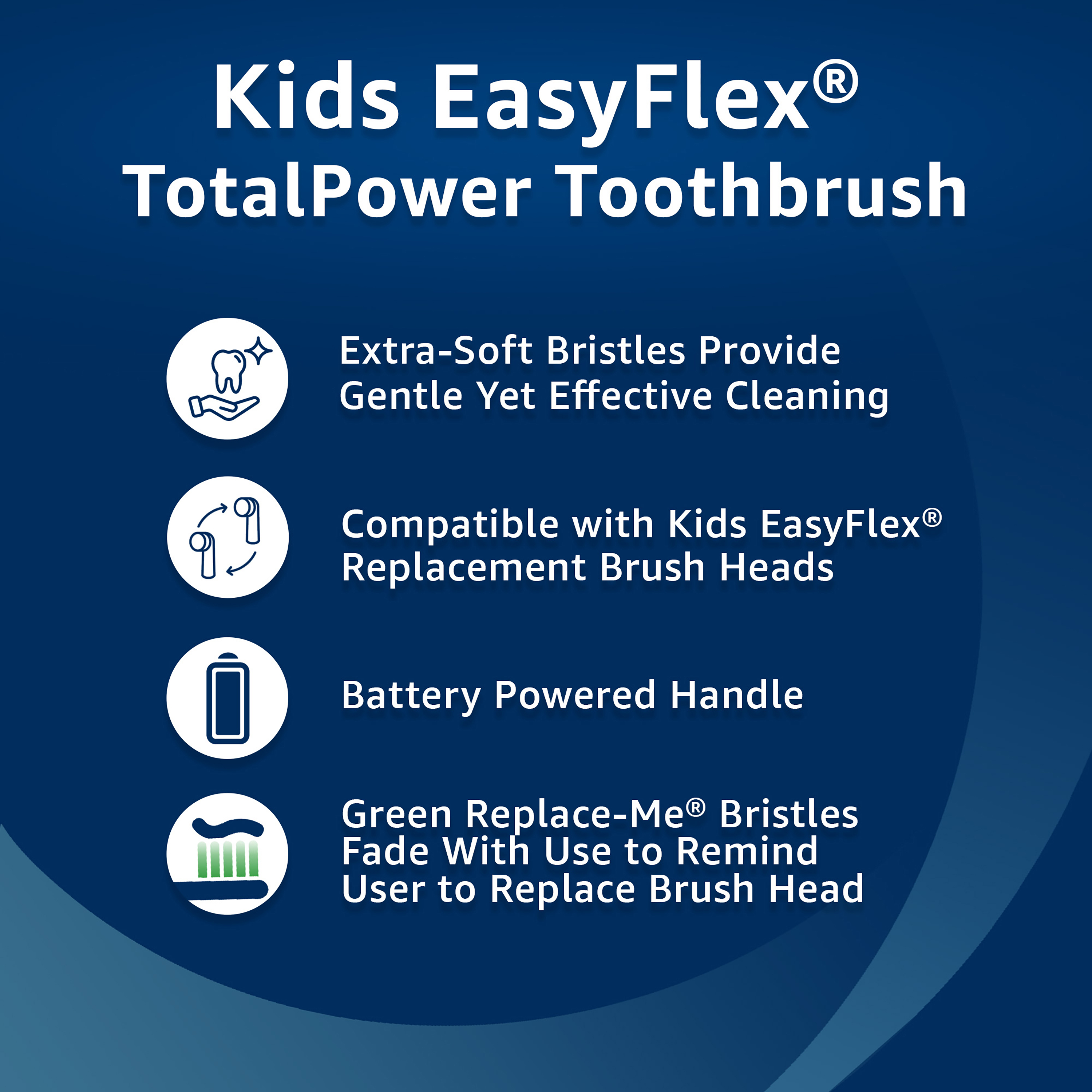Equate Kids EasyFlex TotalPower Toothbrush with Replacement Brush Head, Battery Powered - image 4 of 12