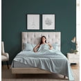 thumbnail image 4 of Mainstays Dreamy Soft 3‑Piece 220 Thread Count Brushed and Washed Sateen Cotton Bed Sheet Set, Deep Pocket, Twin, Soft Silver, 4 of 8