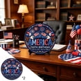 thumbnail image 3 of Patriotic Metal Sign, 2 Pcs America 250th Birthday Aluminum Sign, 7.87 inch July 4th Eagle Decorative Plates Tabletop Art Sign for Kitchen Cabinets Dining Room Office Home Decor, 3 of 6
