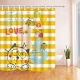 thumbnail image 1 of Cortina de Baño ABPHQTO con Diseño de Gato y Caracoles en poliéster a Rayas 160x180 cm, 1 of 1
