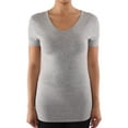 thumbnail image 2 of Womens Basic V-Neck Tunic Long T-shirt Top, 2 of 3