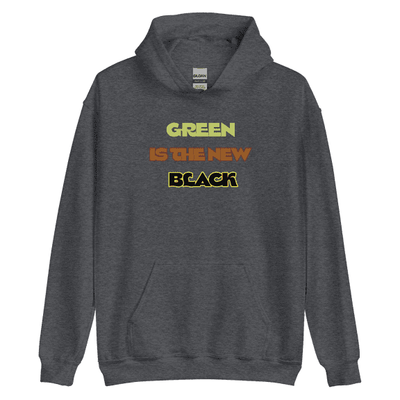 ItzUs Collections Eco-Conscious Print Hoodie Sweatshirt 4XL, Dark Heather Unisex