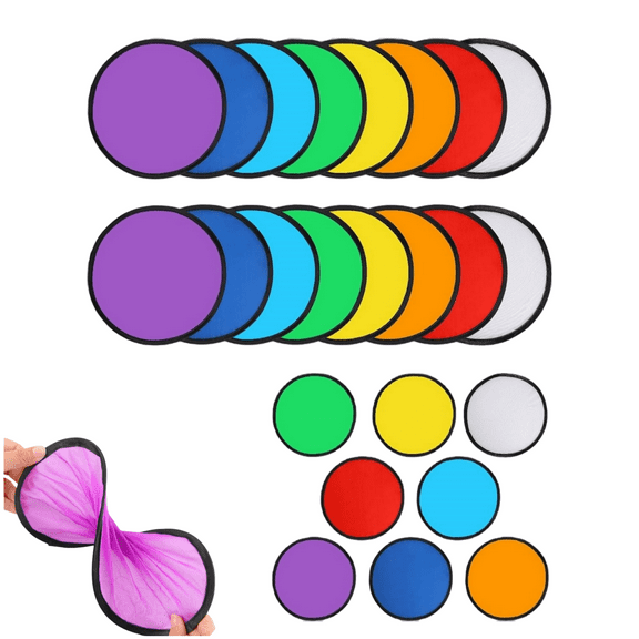 24-Pack Foldable Flying Disc Fans, 9.8-Inch Colorful Cooling Handheld Fan for Summer Outdoor Games, Birthday, Wedding Party Favors