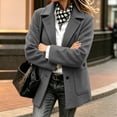 thumbnail image 5 of HCBY Women's Wool Blend Peacoat Notch Lapel Single Breasted Mid-Length Long Sleeve Button Front Coat with Pockets Classic Business Winter Outerwear, 5 of 8