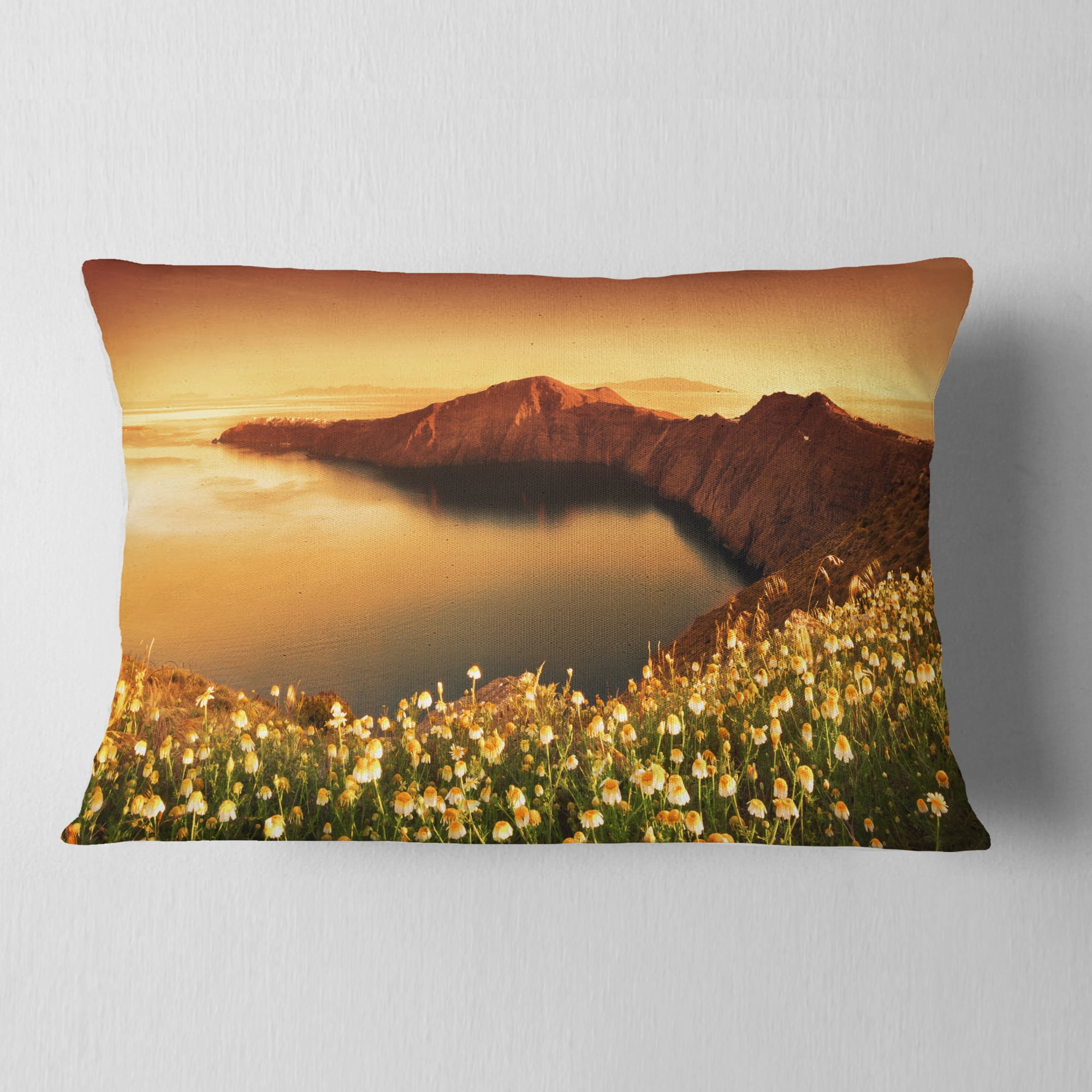 Designart 12" x 20" Green Polyester Throw Pillow