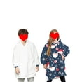 thumbnail image 3 of goowrom Family Cartoon Digital Printing Lamb Wool Warm Hooded Blanket, 3 of 9