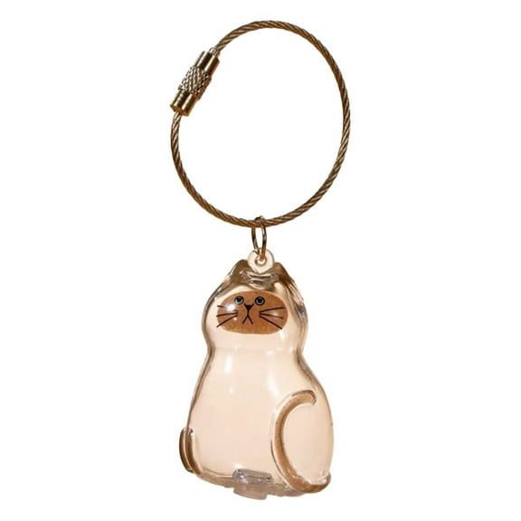 ZLBDYG Capsule Pet Hair Keychain – Transparent Cat Fur Storage Bottle Pendant, Cute Pet Memorial Keepsake for Cat Lovers, Portable Pet Hair Container Accessory