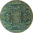 thumbnail image 1 of Ahgly Company Machine Washable Indoor Round Persian Turquoise Blue Traditional Area Rugs, 6' Round, 1 of 4