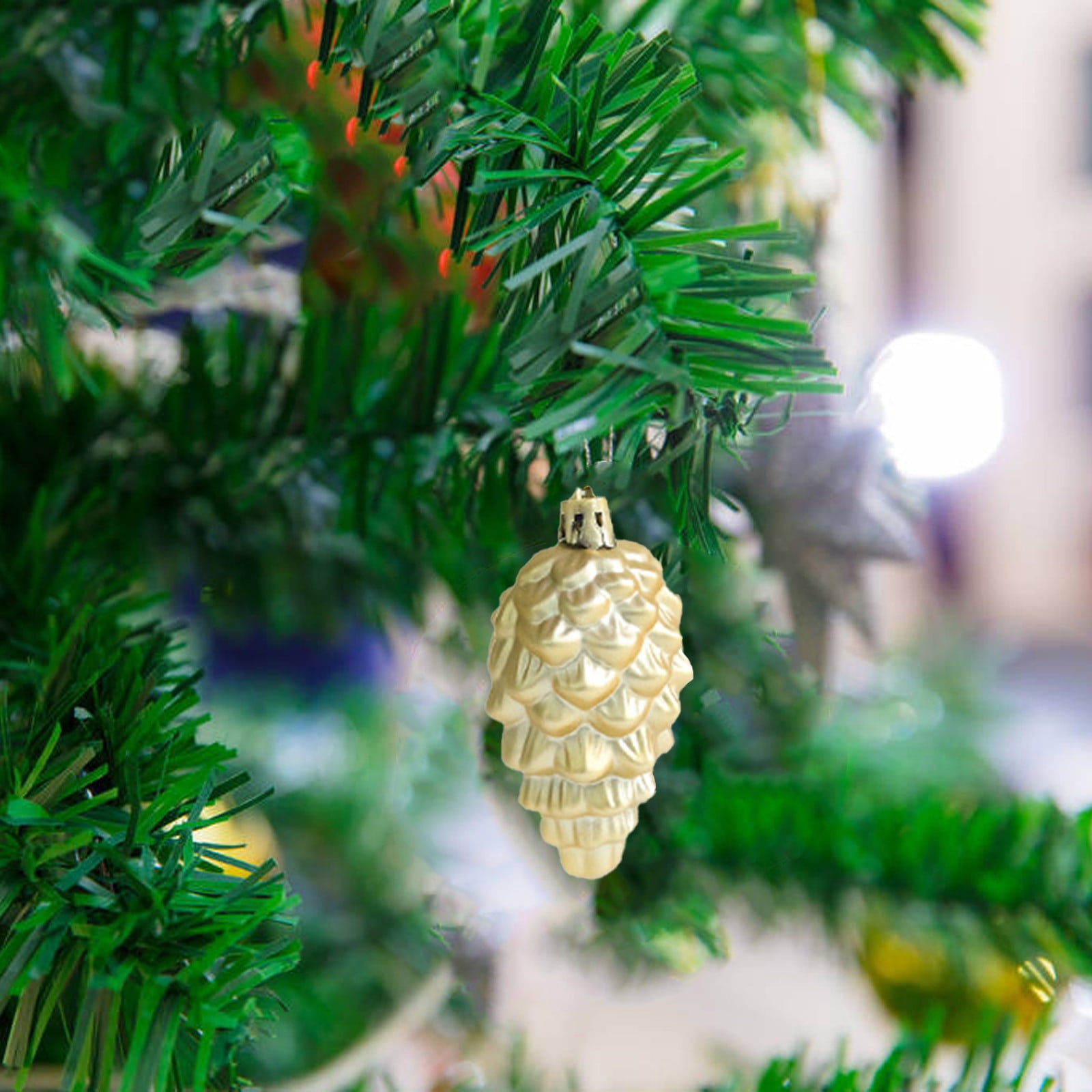 24 Décorations Dorées Pour Sapin De Noël – Boules à Paillettes, Pommes De Pin Et Cloches Incassables - 3
