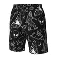 thumbnail image 3 of Cryptid Illustration Men'S Beach Shorts White X-Large, 3 of 5